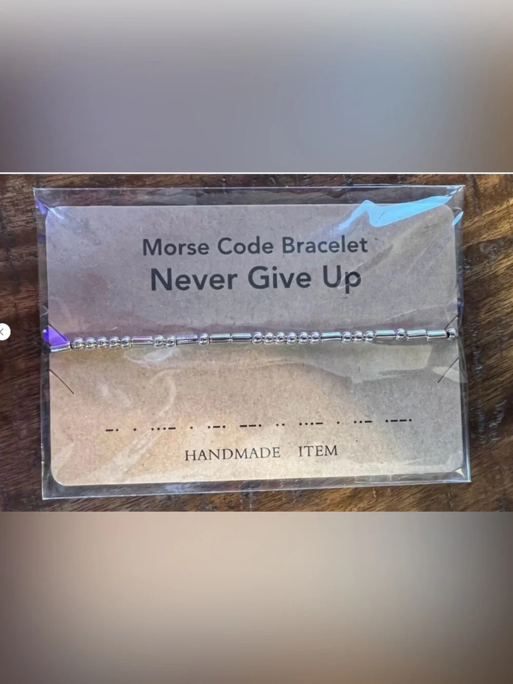 Morse Code Bracelet “Never Give Up” Silver tone  Handmade Motivational Bracelet.